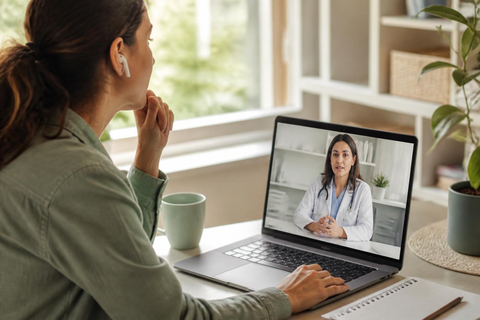 Paciente en una videoconsulta médica desde su casa